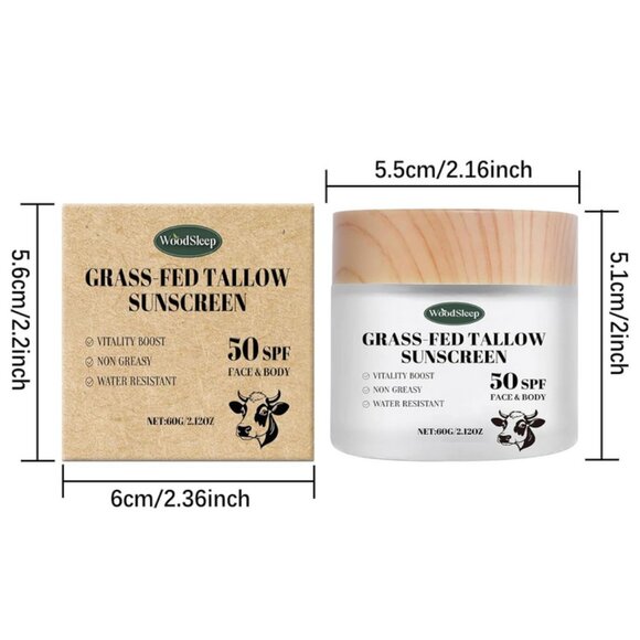 Lot of 2 WoodSleep Grass-Fed Tallow Sunscreen 50 SPF Face & Body EXP 5/2028 - Picture 7 of 7